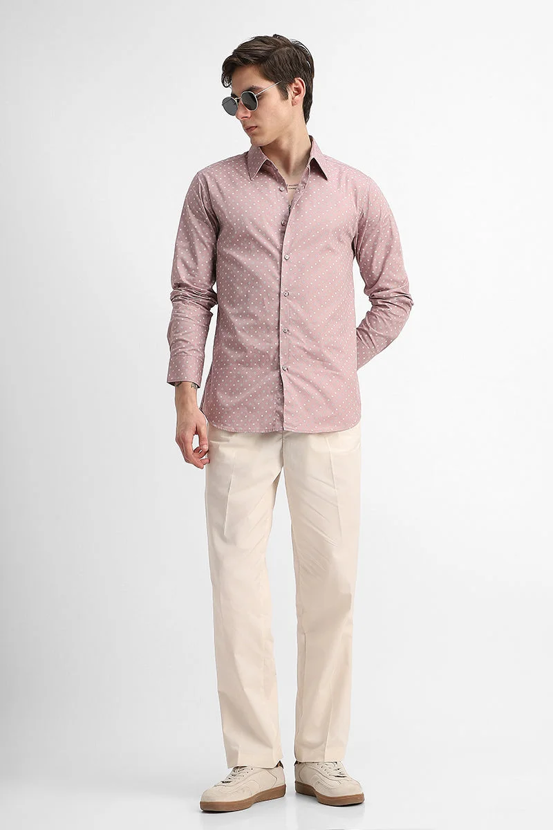 Snitch Beige Stretch Relaxed Fit Trousers for Men | Best Price UAE